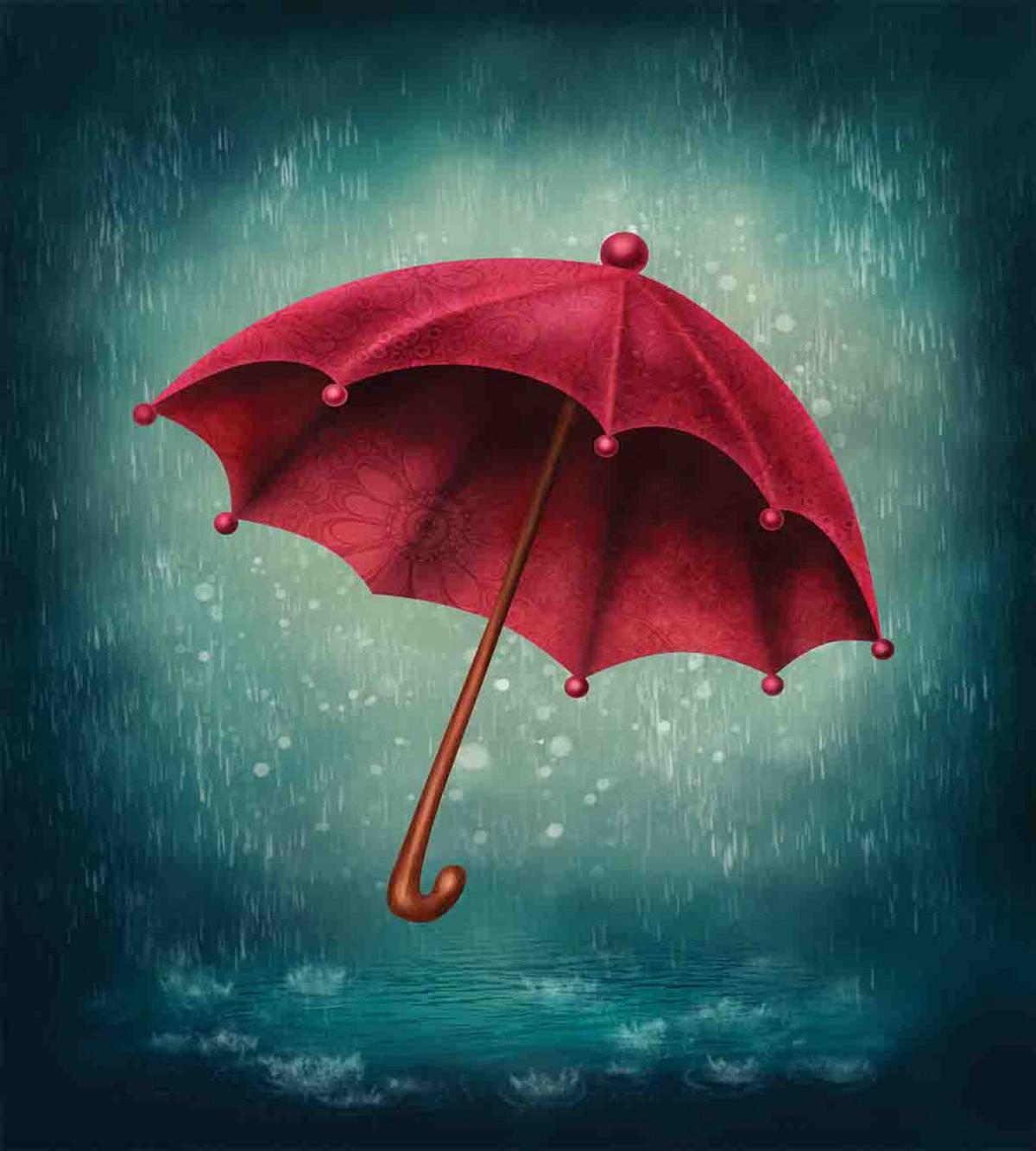 Retro Autumn Umbrella — Pattern