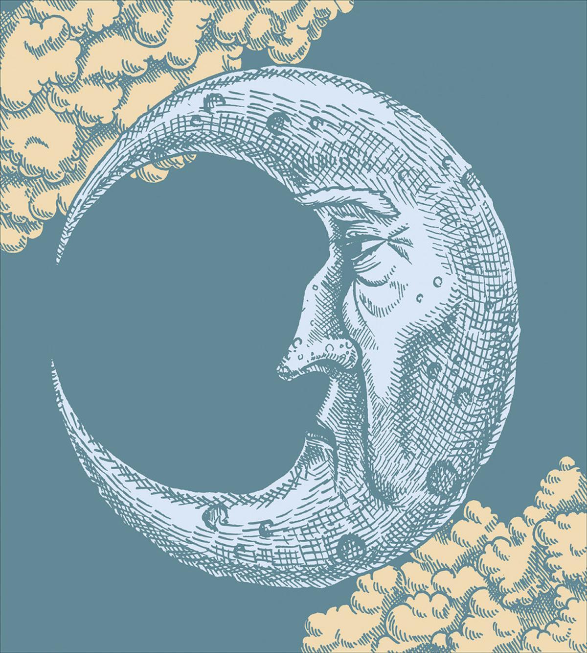 Vintage Crescent Moon — Pattern