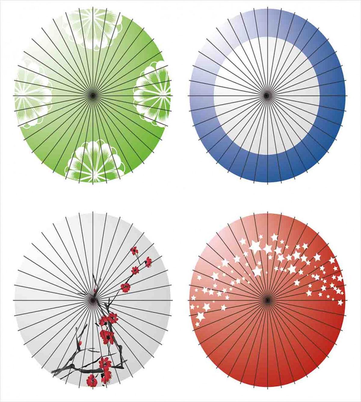 Flowers over Umbrellas — Pattern