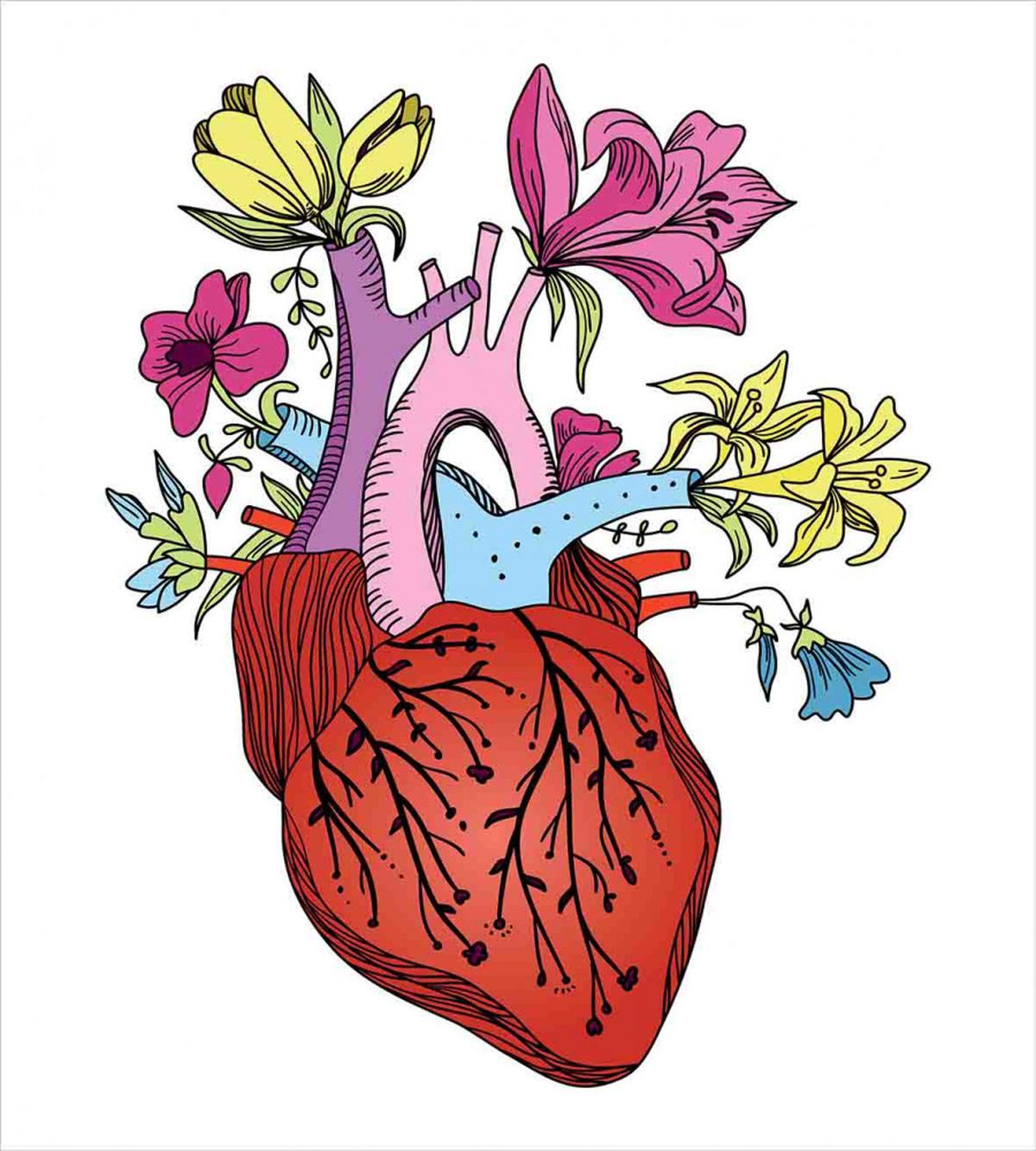 Vivid Flora Human Heart — Pattern