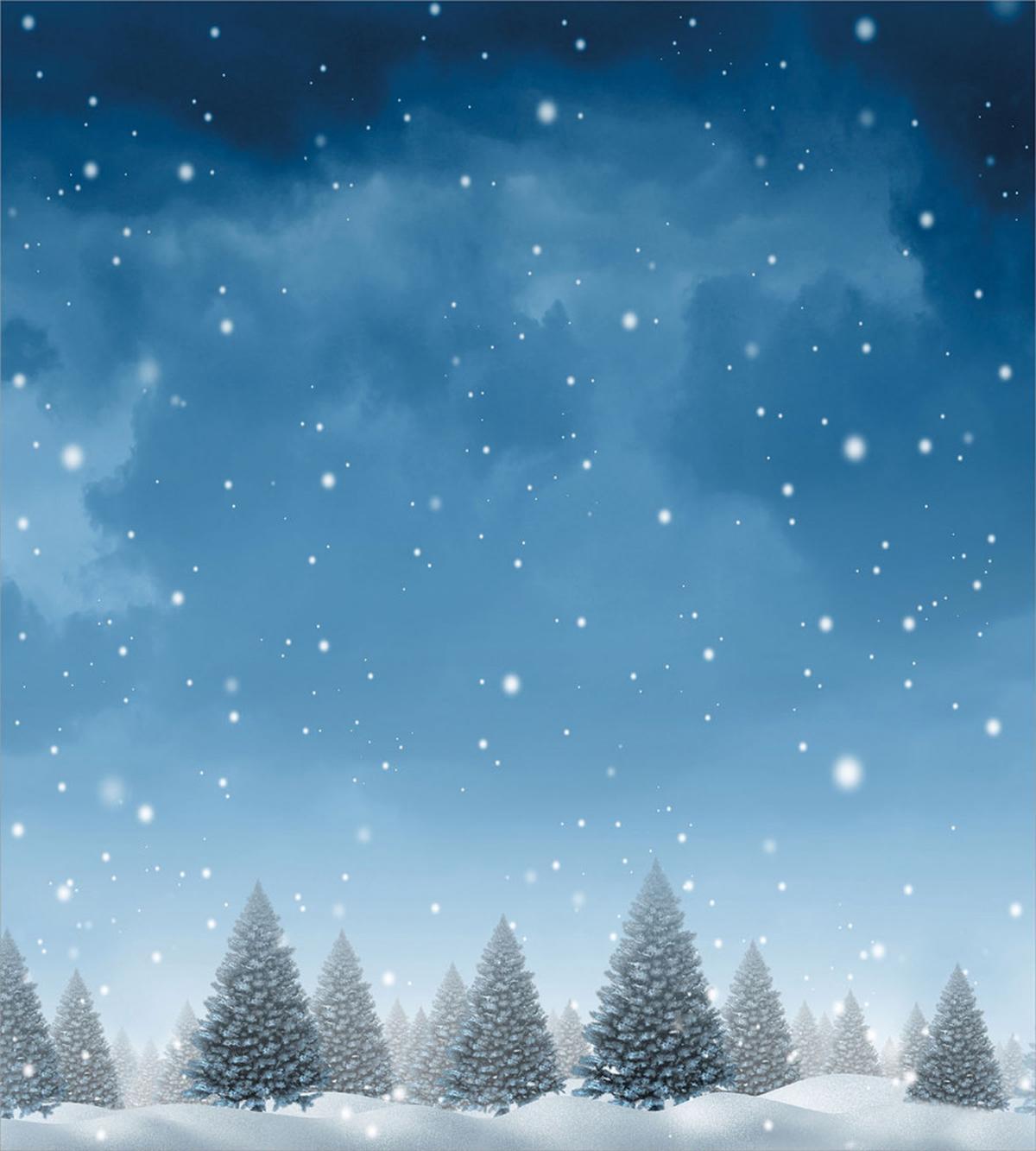 Xmas Blue Forest Trees — Pattern