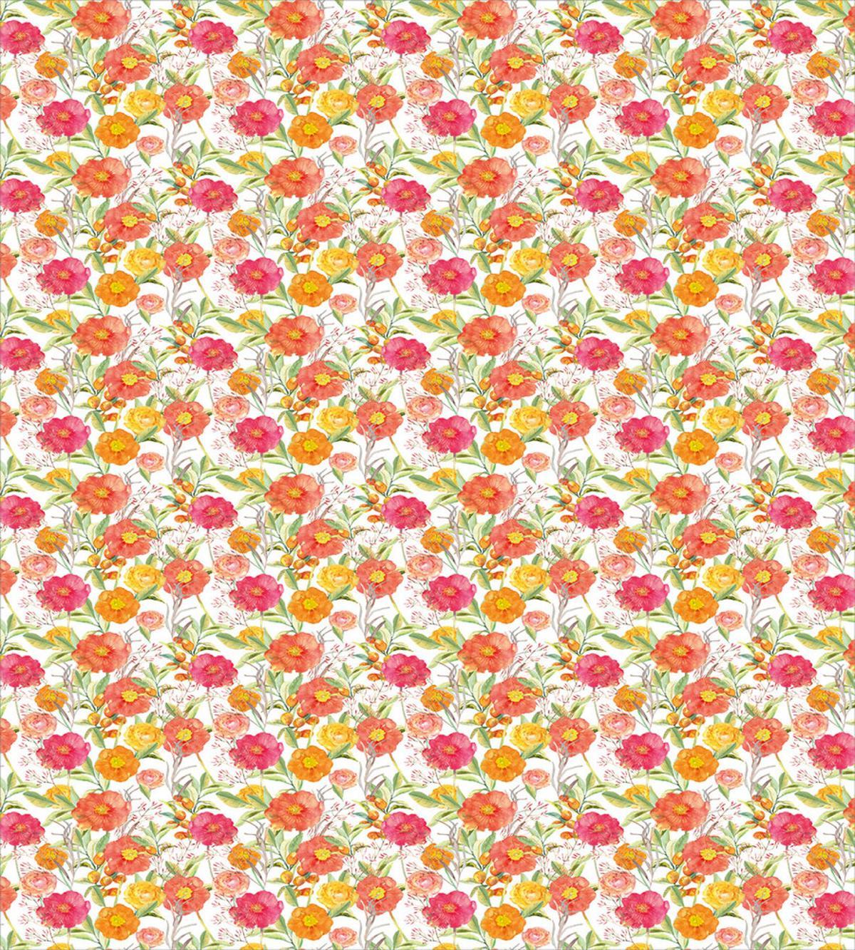 Watercolor Flowers Berries — Pattern