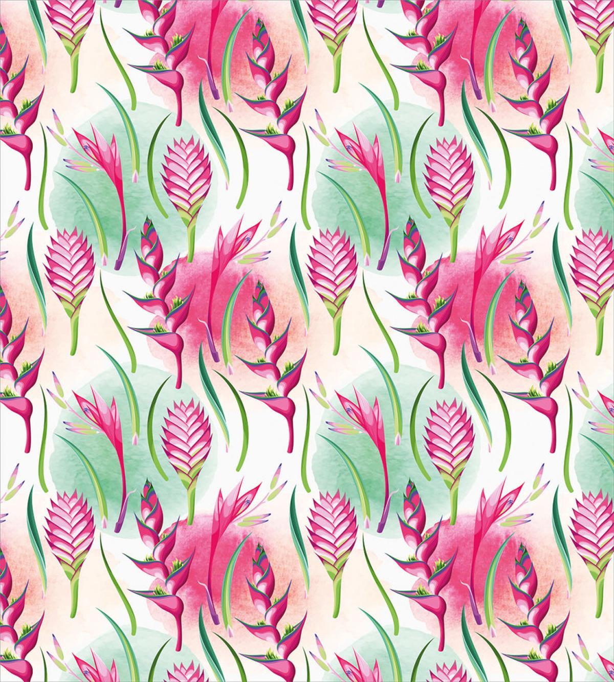 Tropic Flowers Paint Blots — Pattern