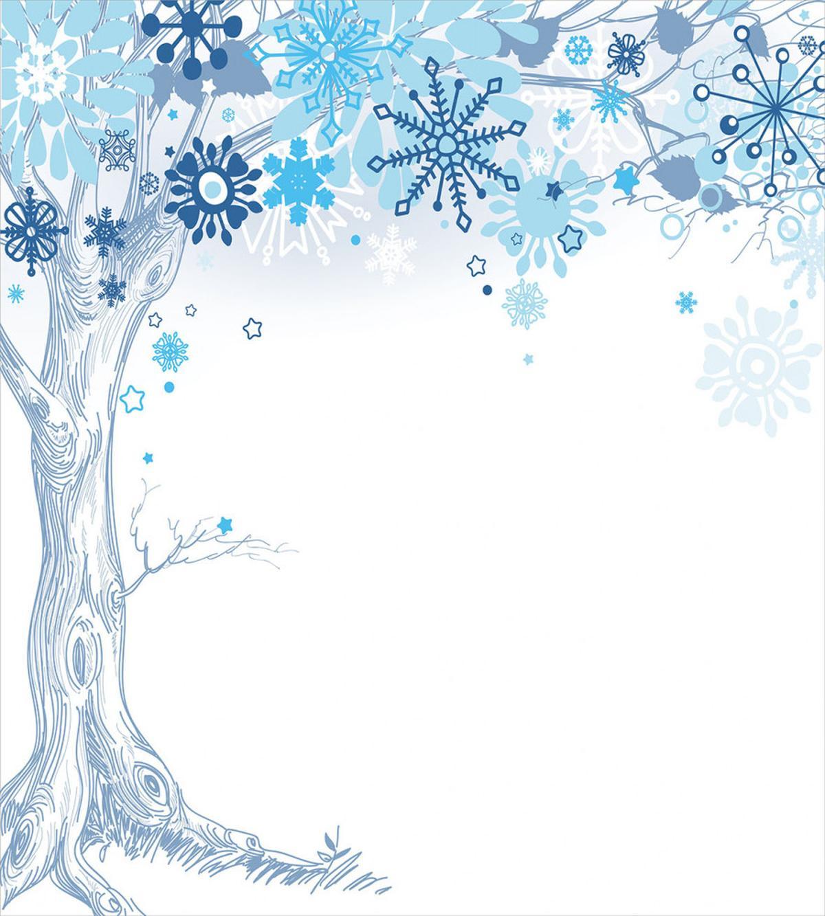 Abstract Tree Snowflakes — Pattern