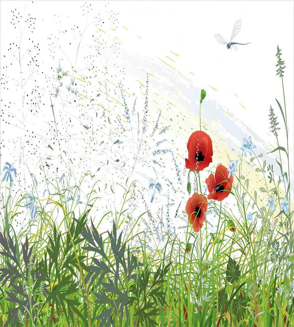 Red Poppies Dragonfly — Pattern