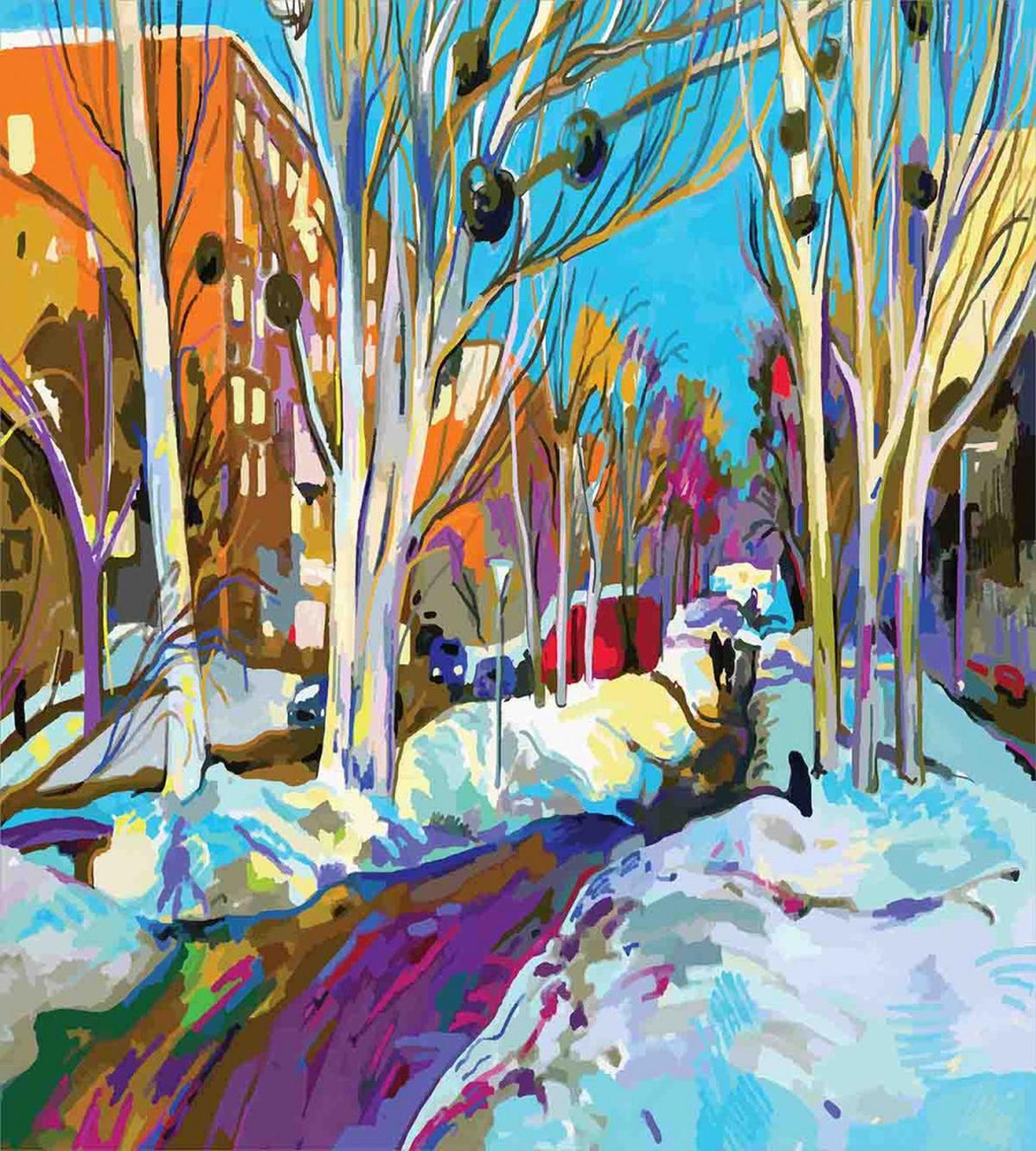 City Urban Park in Winter — Pattern