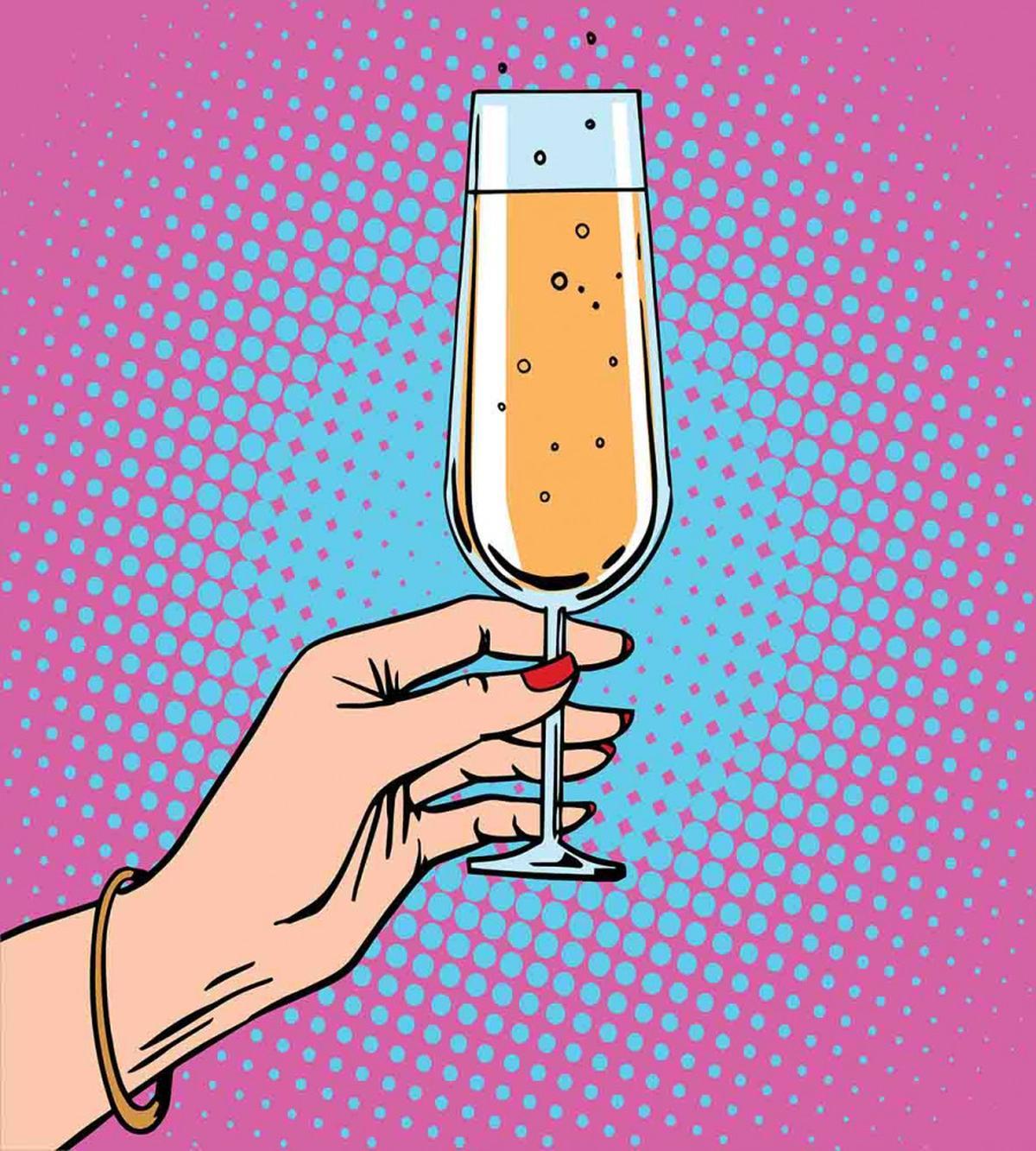 Pop Art Comic Champagne — Pattern