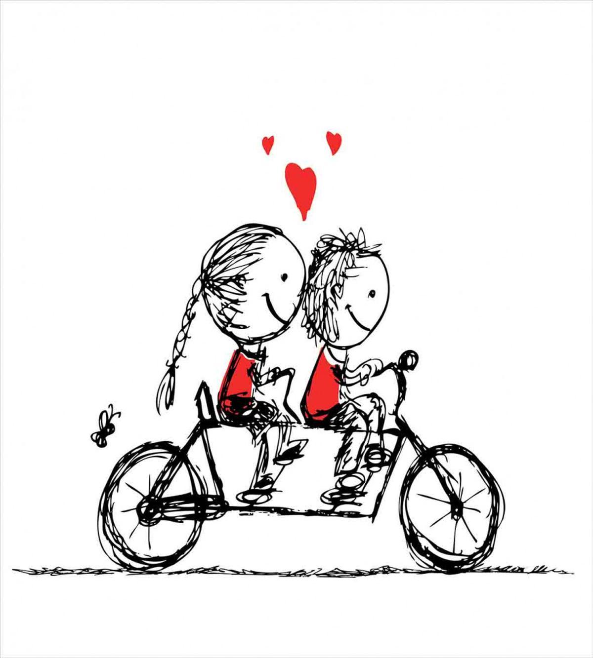Couple Cycling Together — Pattern
