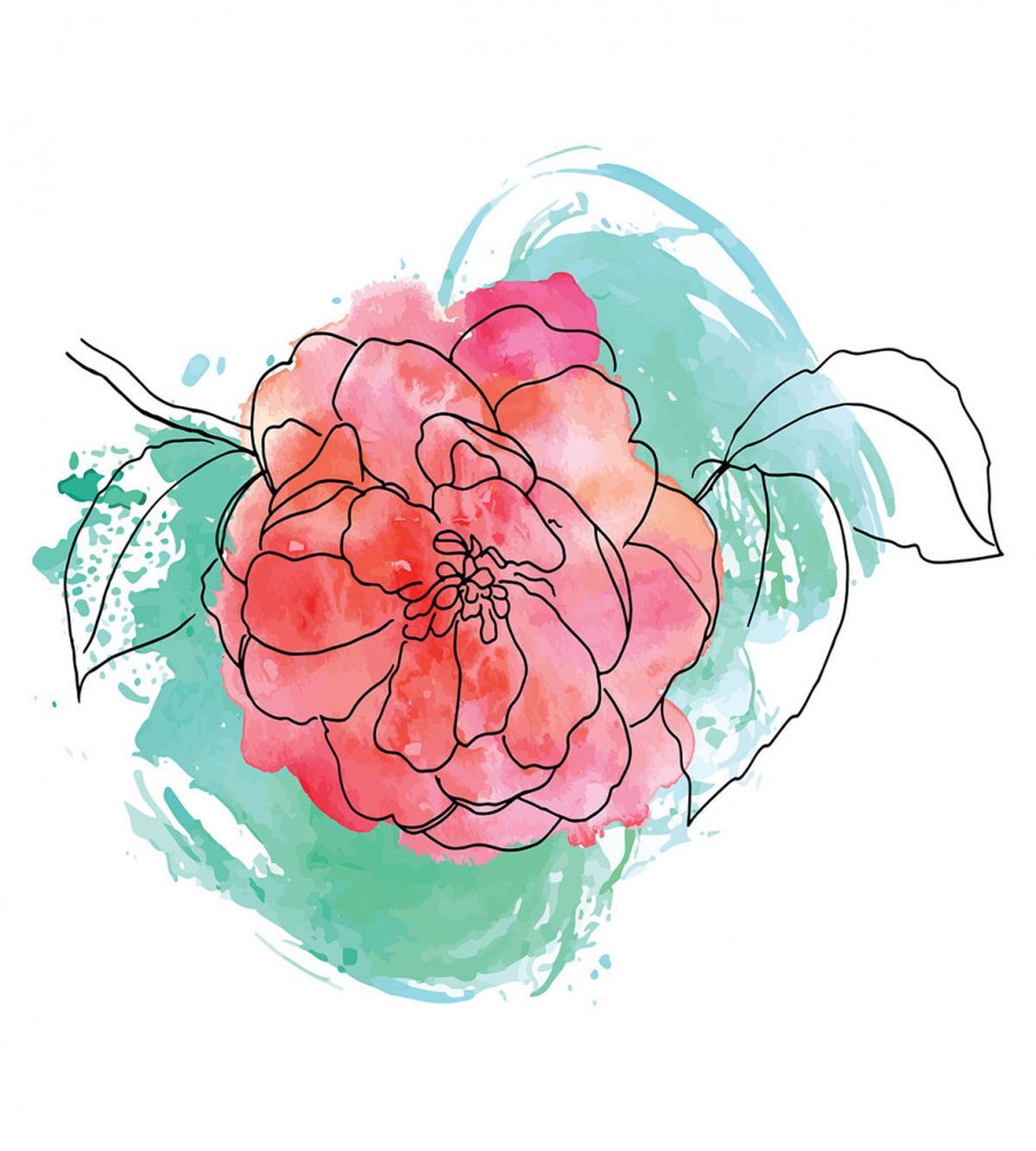 Camellia Grunge Art — Pattern