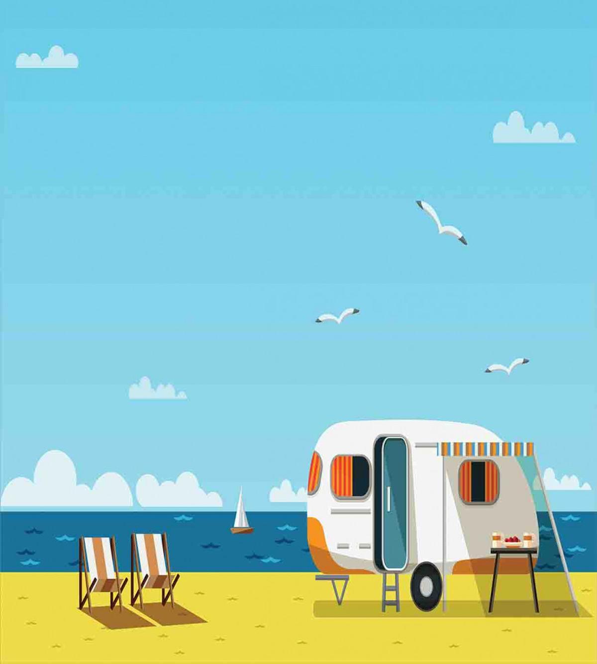 Coastline Clouds Scenery — Pattern