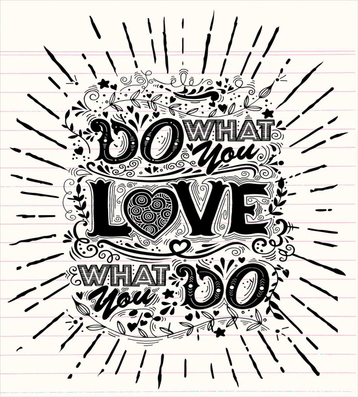 Hand-lettering and Swirls — Pattern