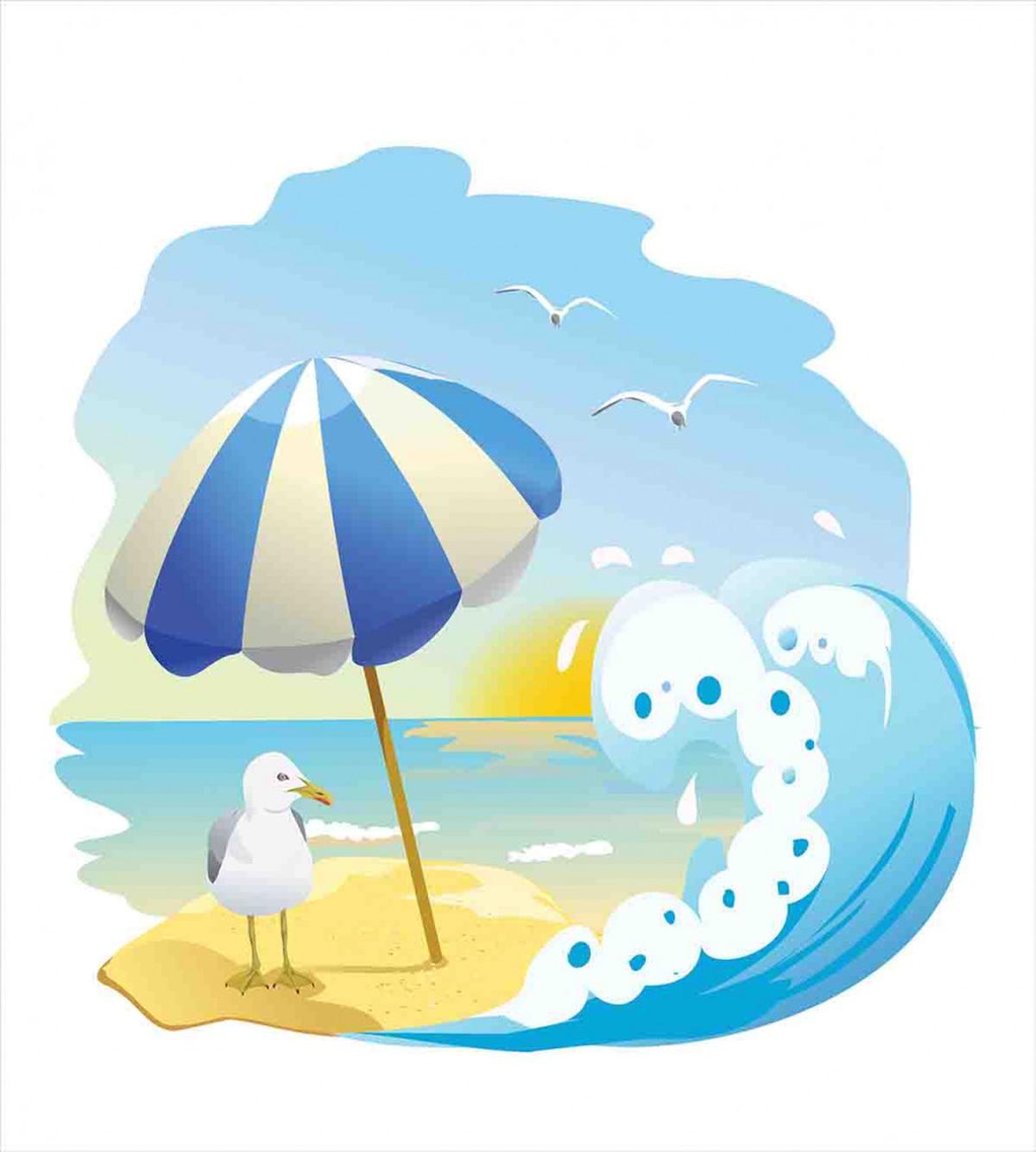 Seagull at Beach Kids — Pattern