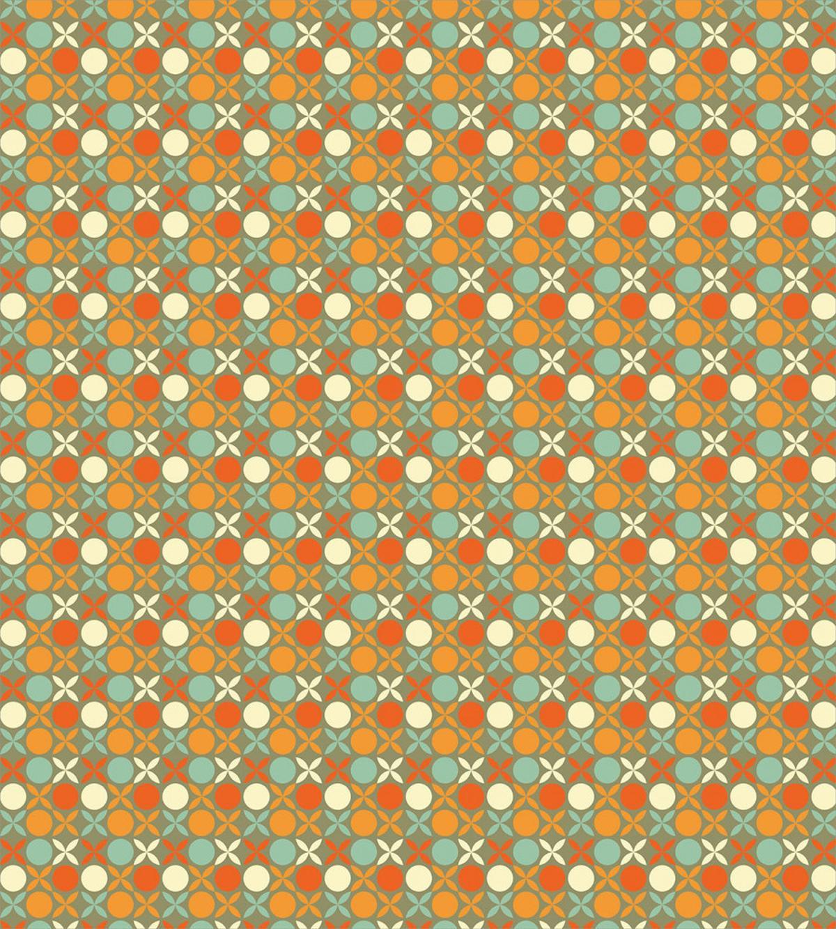 Retro Style Flower and Dots — Pattern