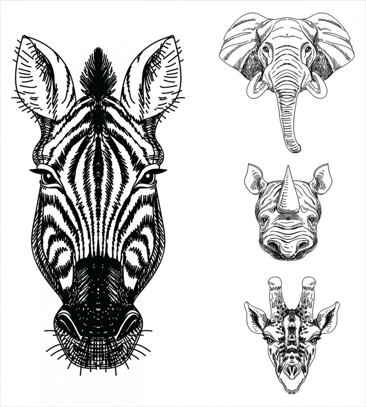 Safari Wildlife Sketch — Pattern