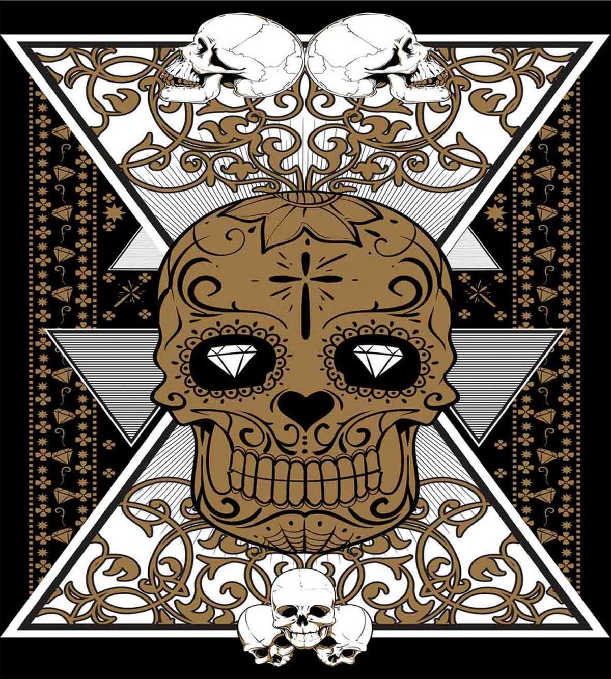 Skull and Flowers Tattoo — Pattern