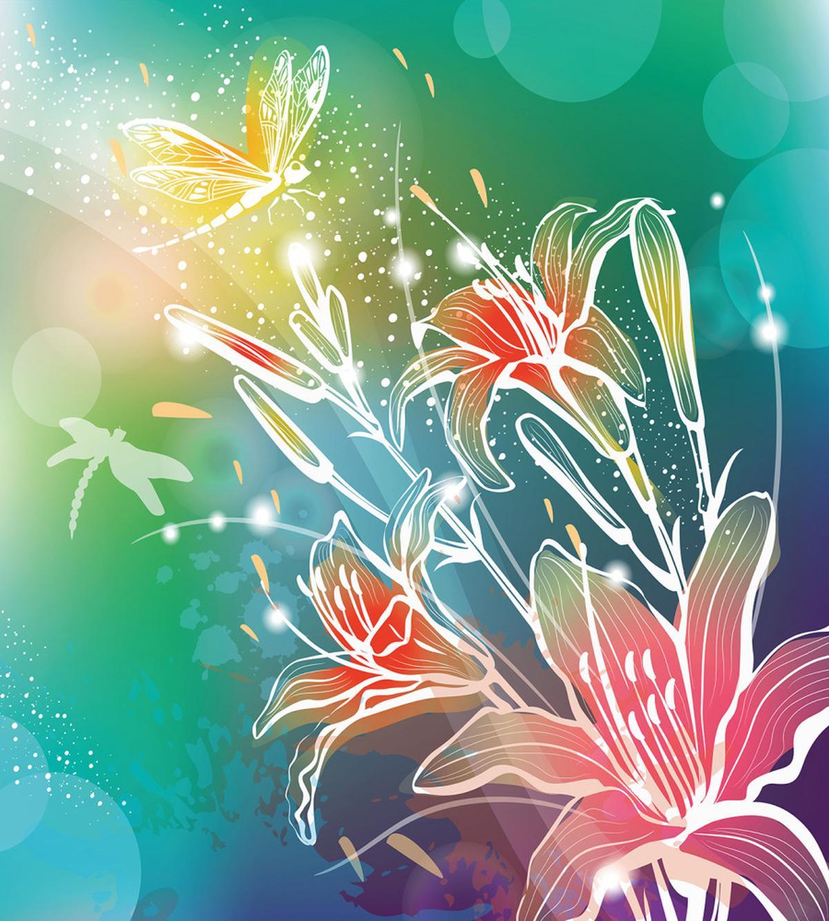 Digital Lilacs Dragonfly — Pattern