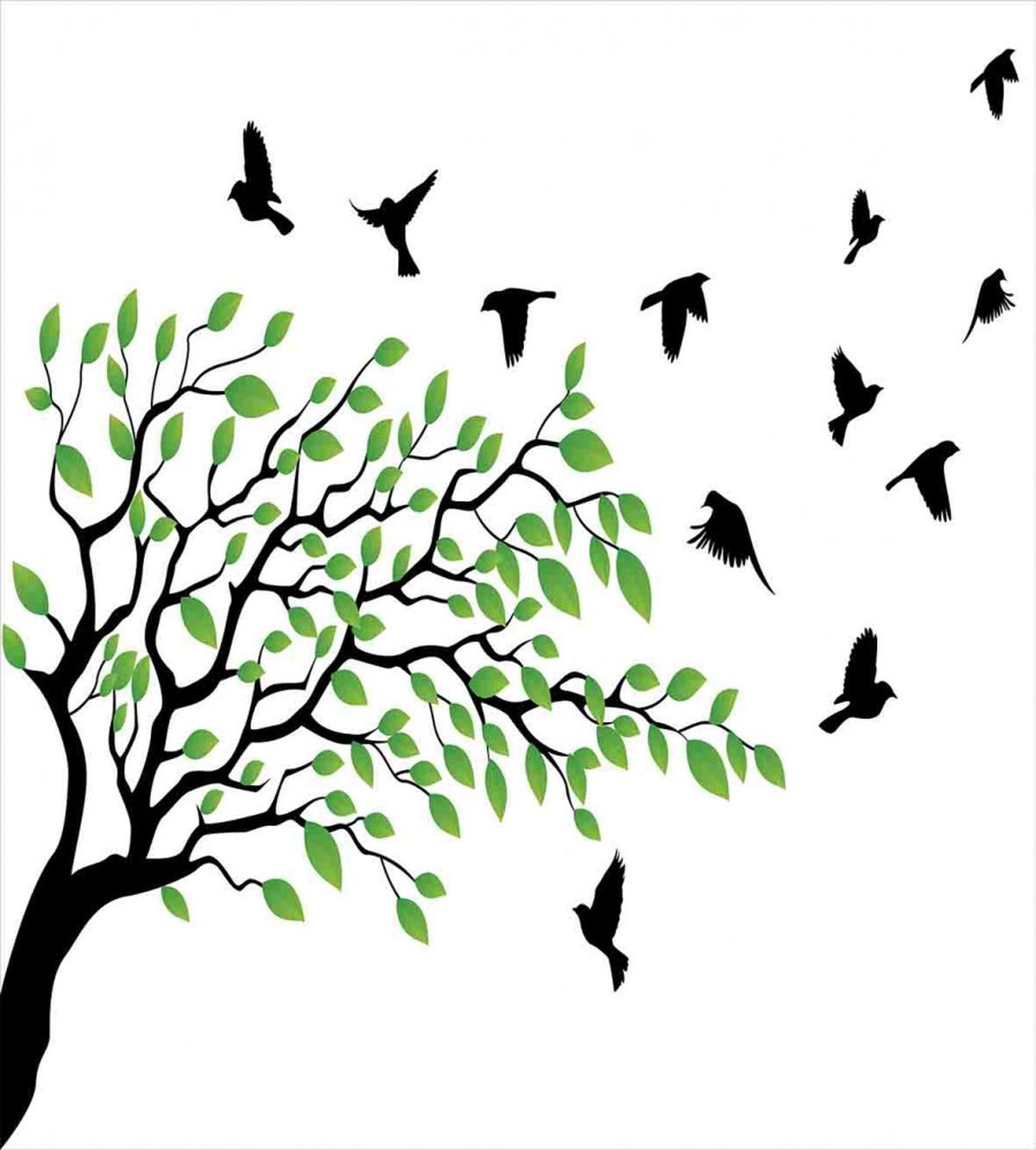 Flying Birds Spring Peace — Pattern