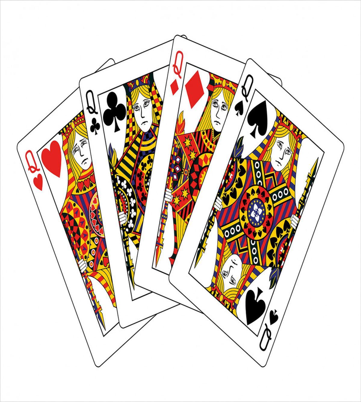 Queens Poker Play Cards — Pattern