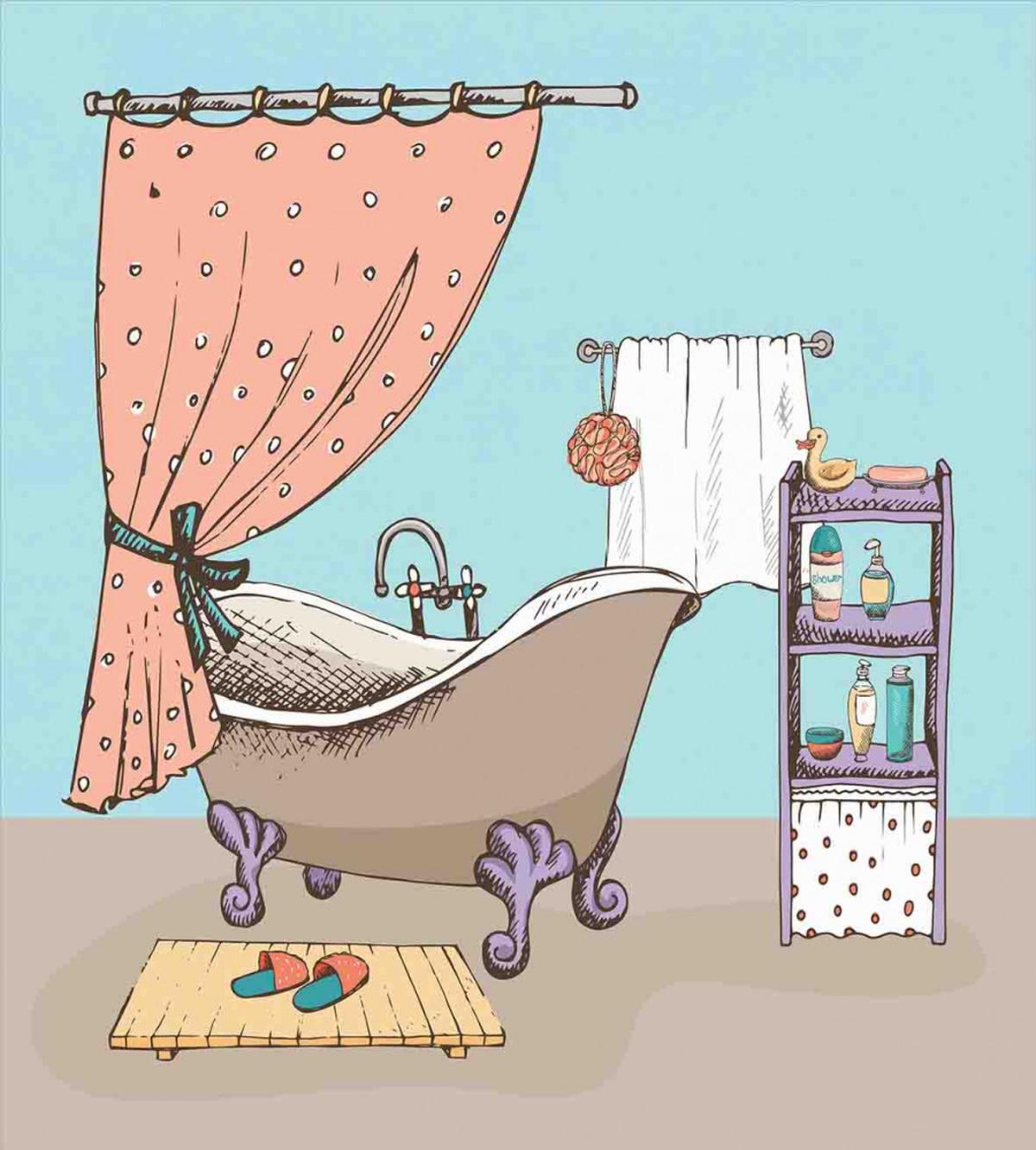 Bathroom Tub Illustration — Pattern