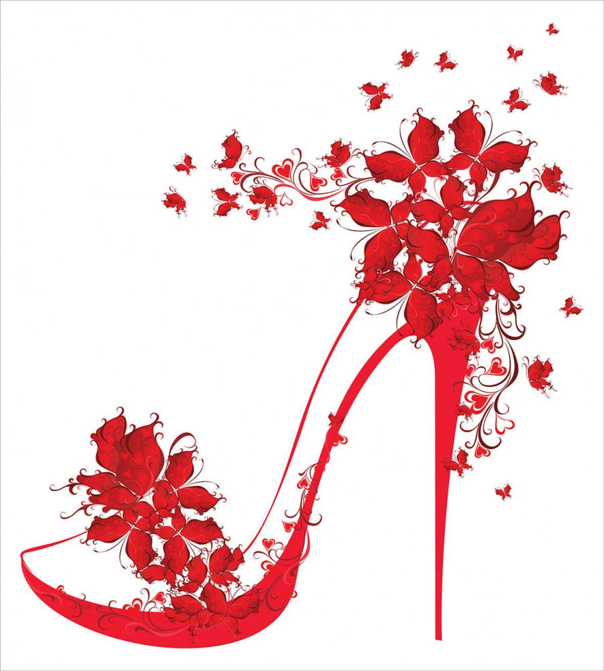 Shoe Butterflies Flowers — Pattern