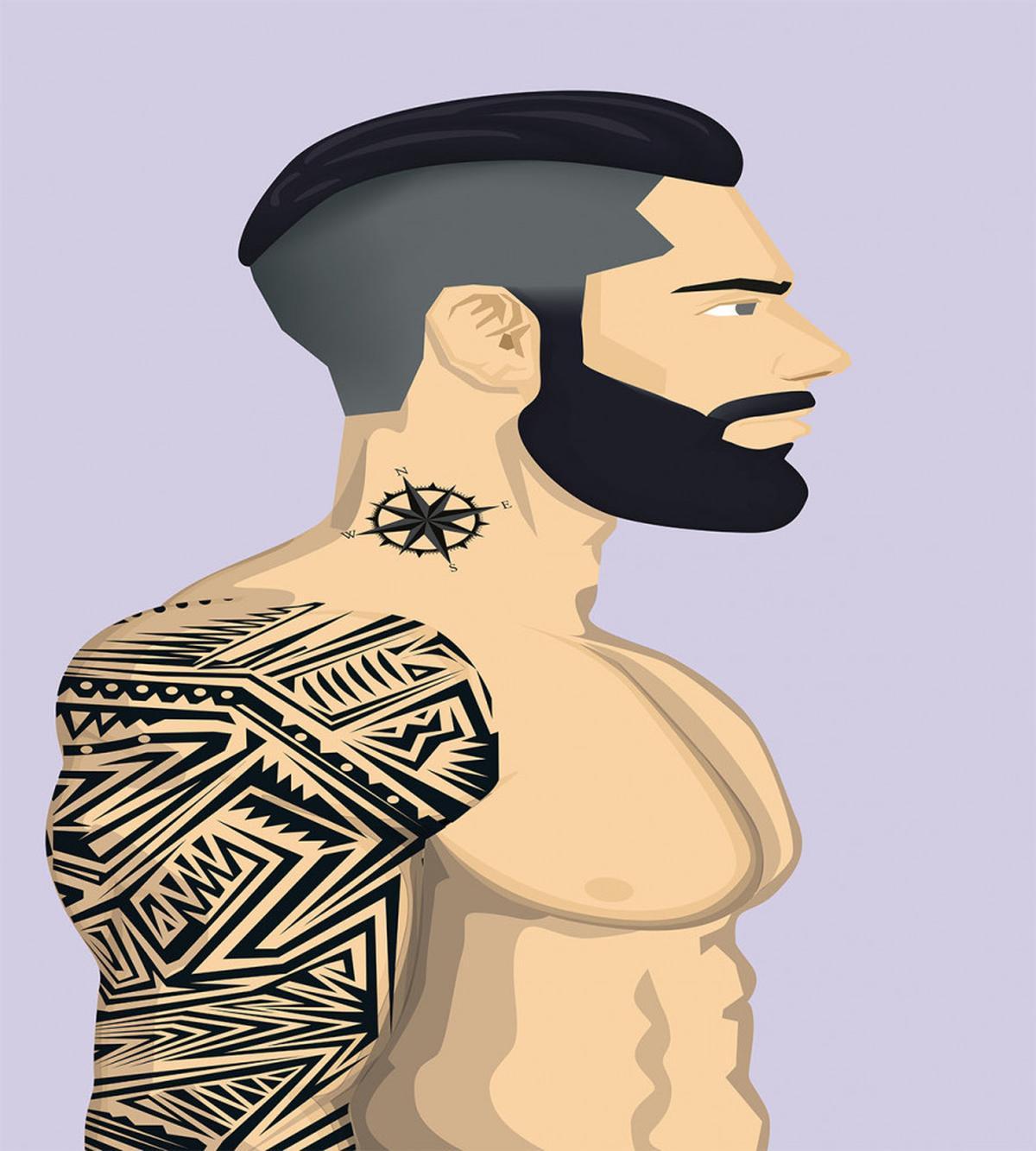Muscular Boy with Tattoos — Pattern