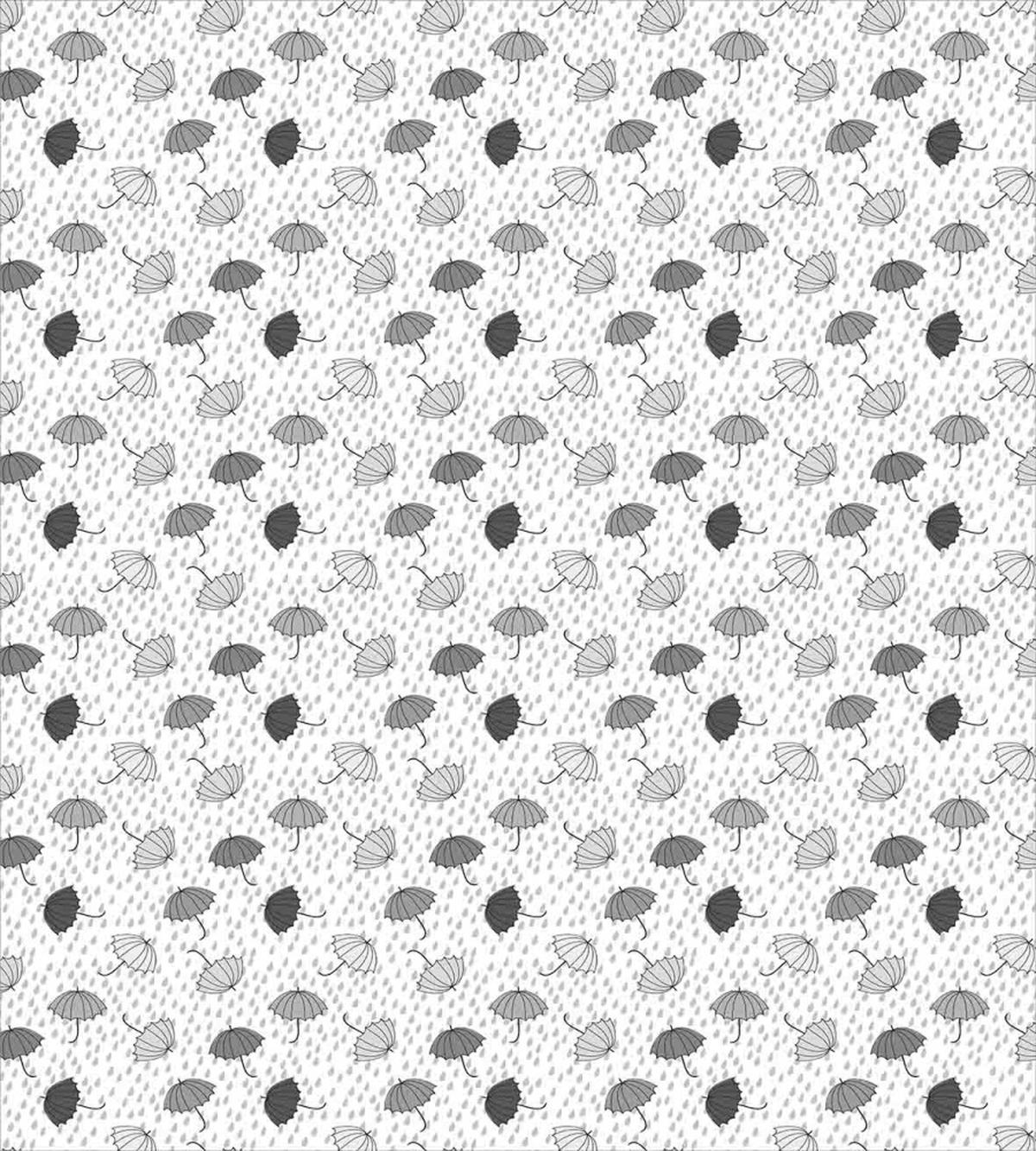 Greyscale Umbrellas — Pattern