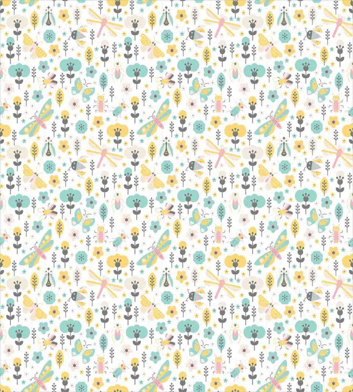 Winged Insects Flowers — Pattern