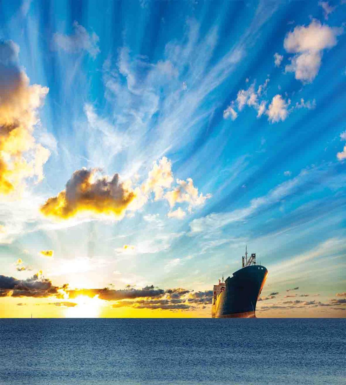 Sea at Sunset Ship — Pattern