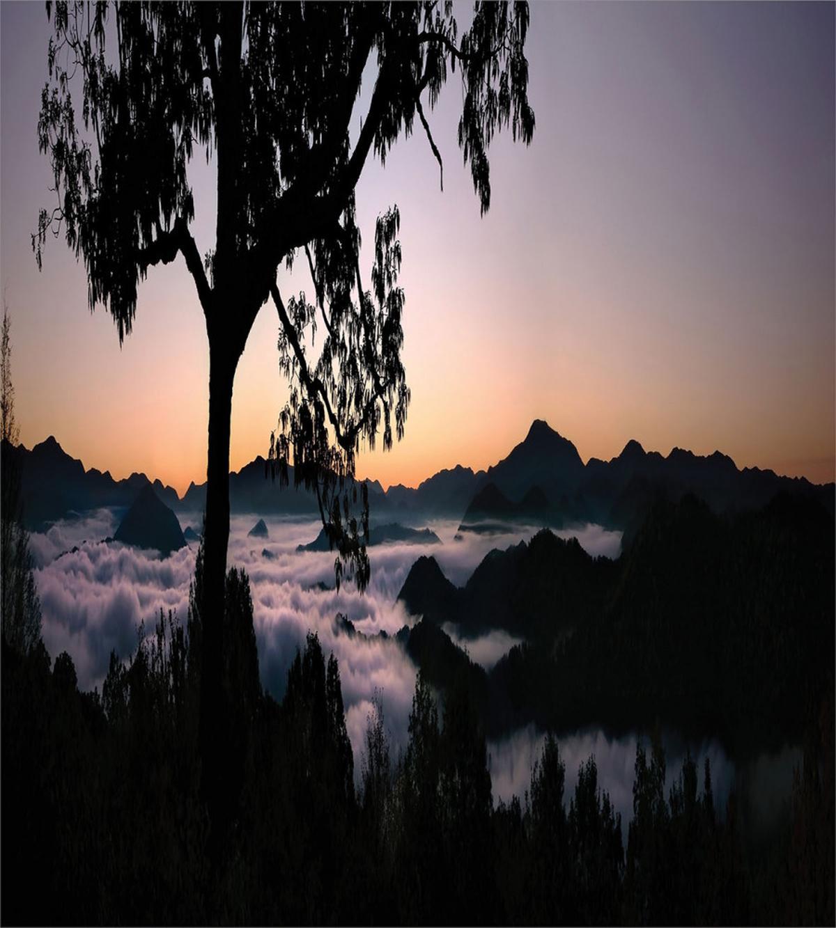 Fog Fill Valley Sunset — Pattern