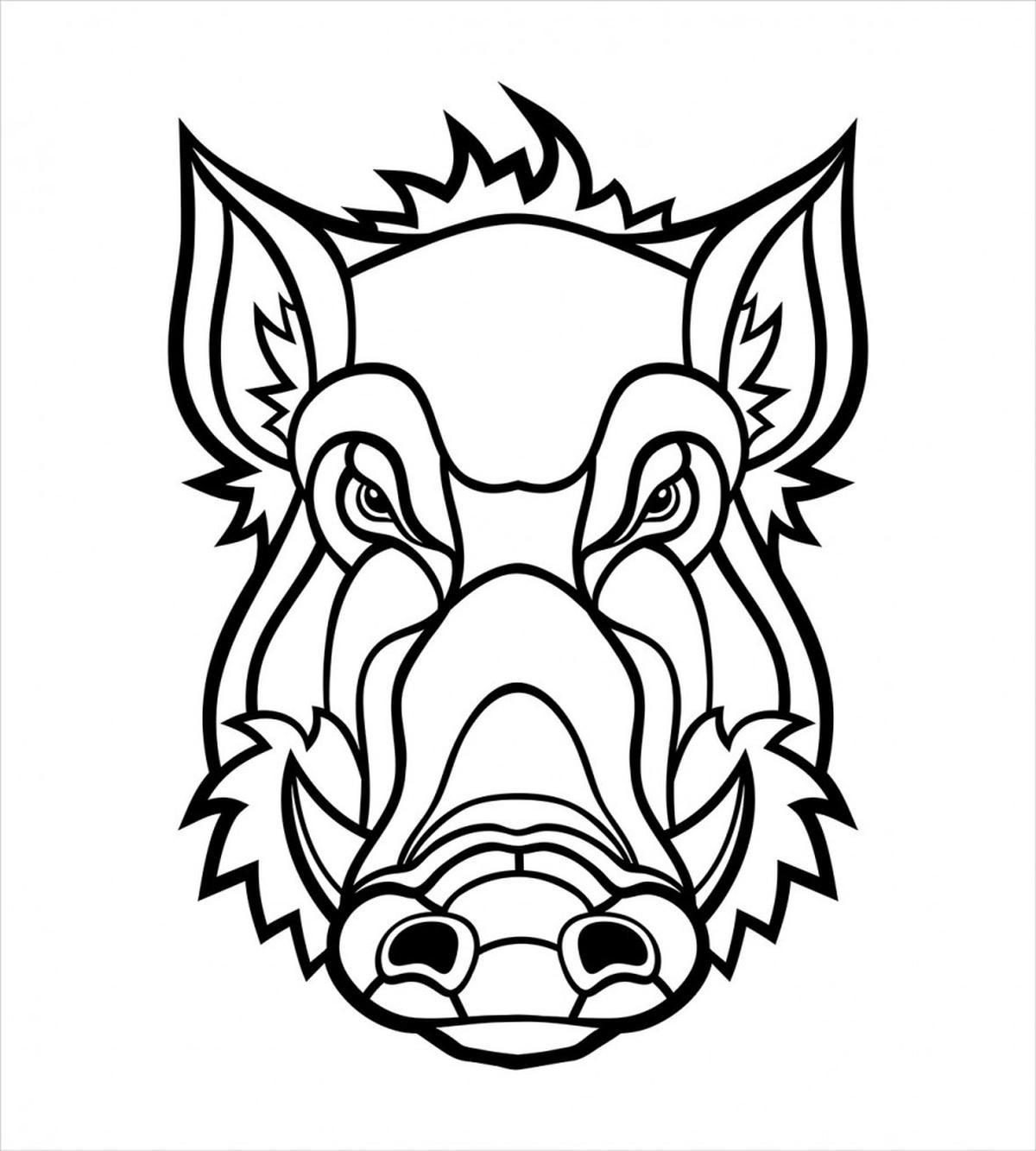 Uncolored Wild BoarHead — Pattern