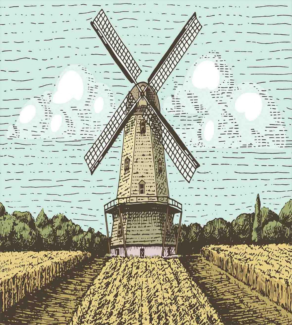 Windmill and Farmland — Pattern