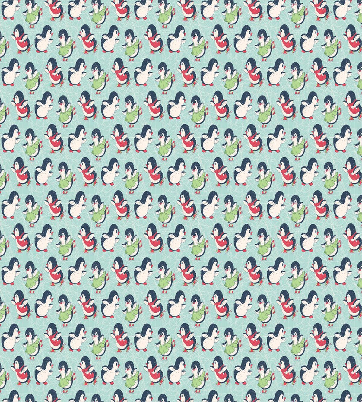 Arctic Animals Ice Skating — Pattern