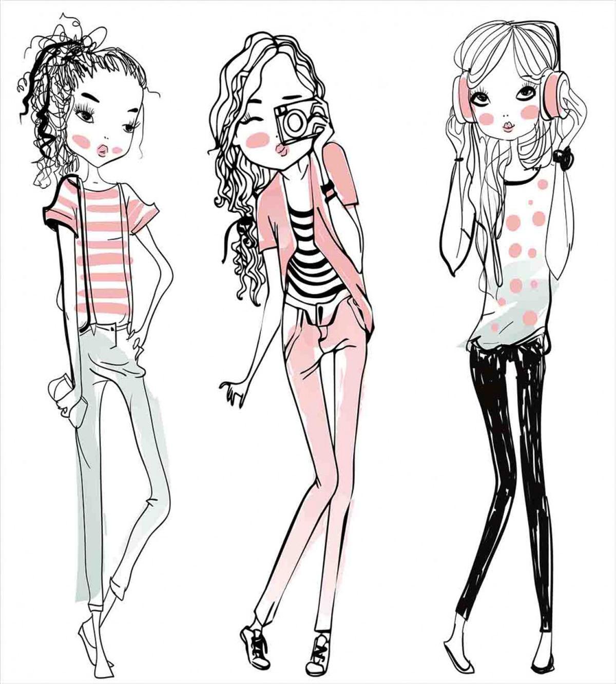 Cartoon Teenagers — Pattern