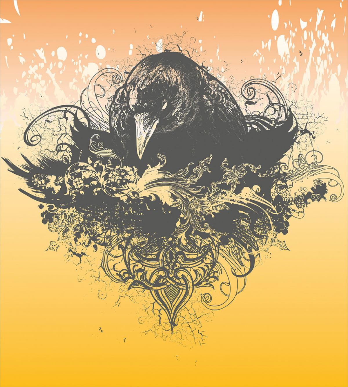 Wicked Crow and Flowers — Pattern