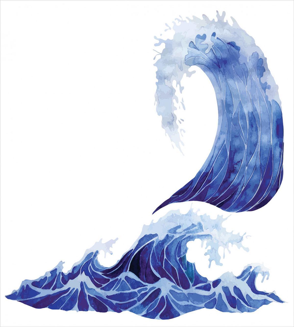 Aquatic Storm Blue Waves — Pattern