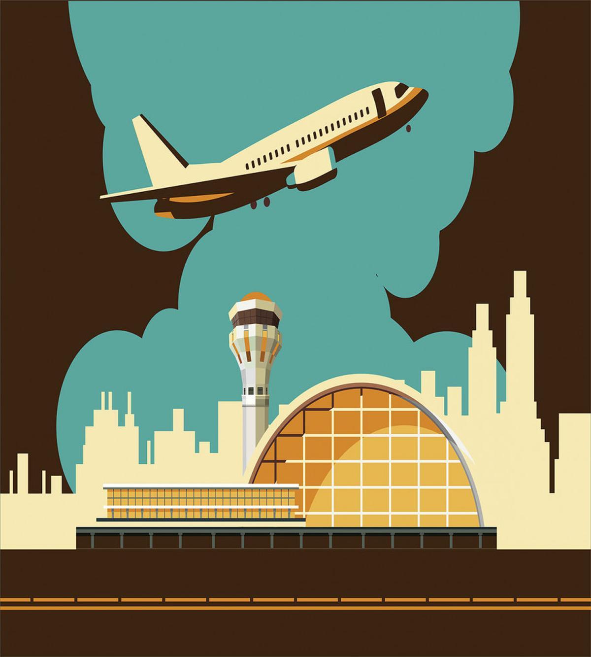 Airfield Plane and City — Pattern