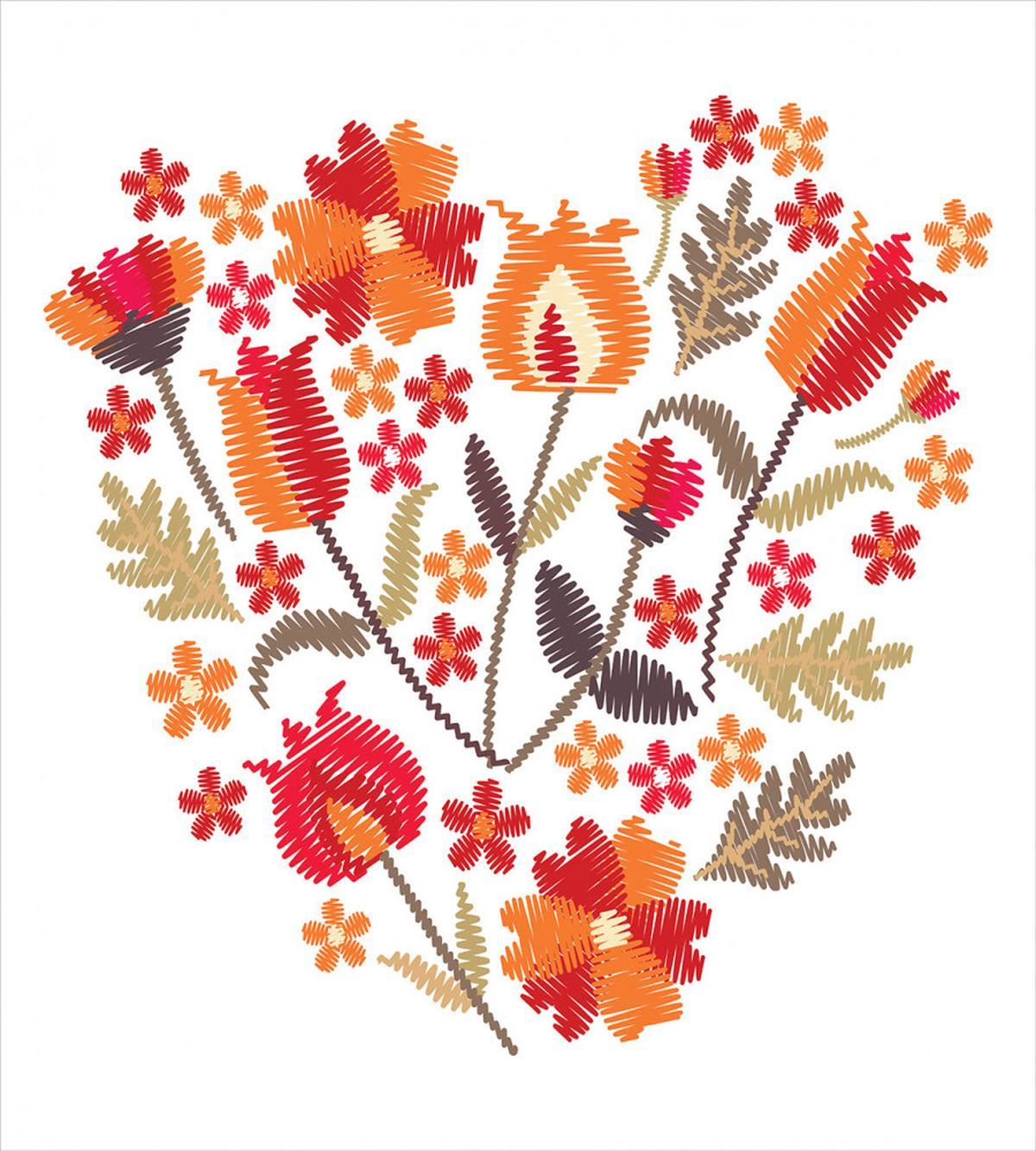 Heart Shaped Flowers Art — Pattern