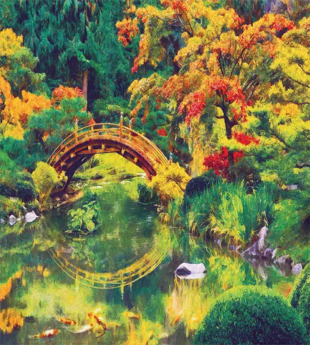 Garden with Old Bridge — Pattern