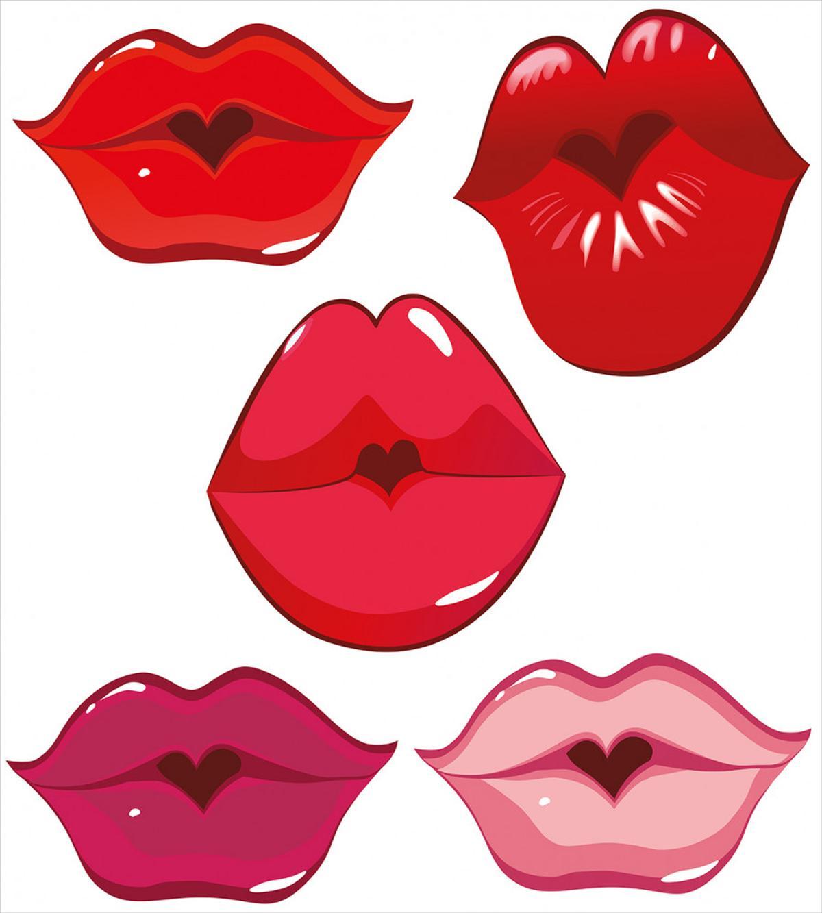 Woman Lips Kiss Affection Art — Pattern