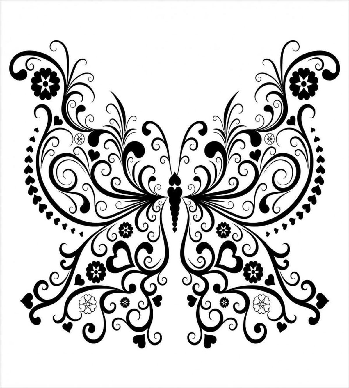 Swirled Wing with Flower — Pattern