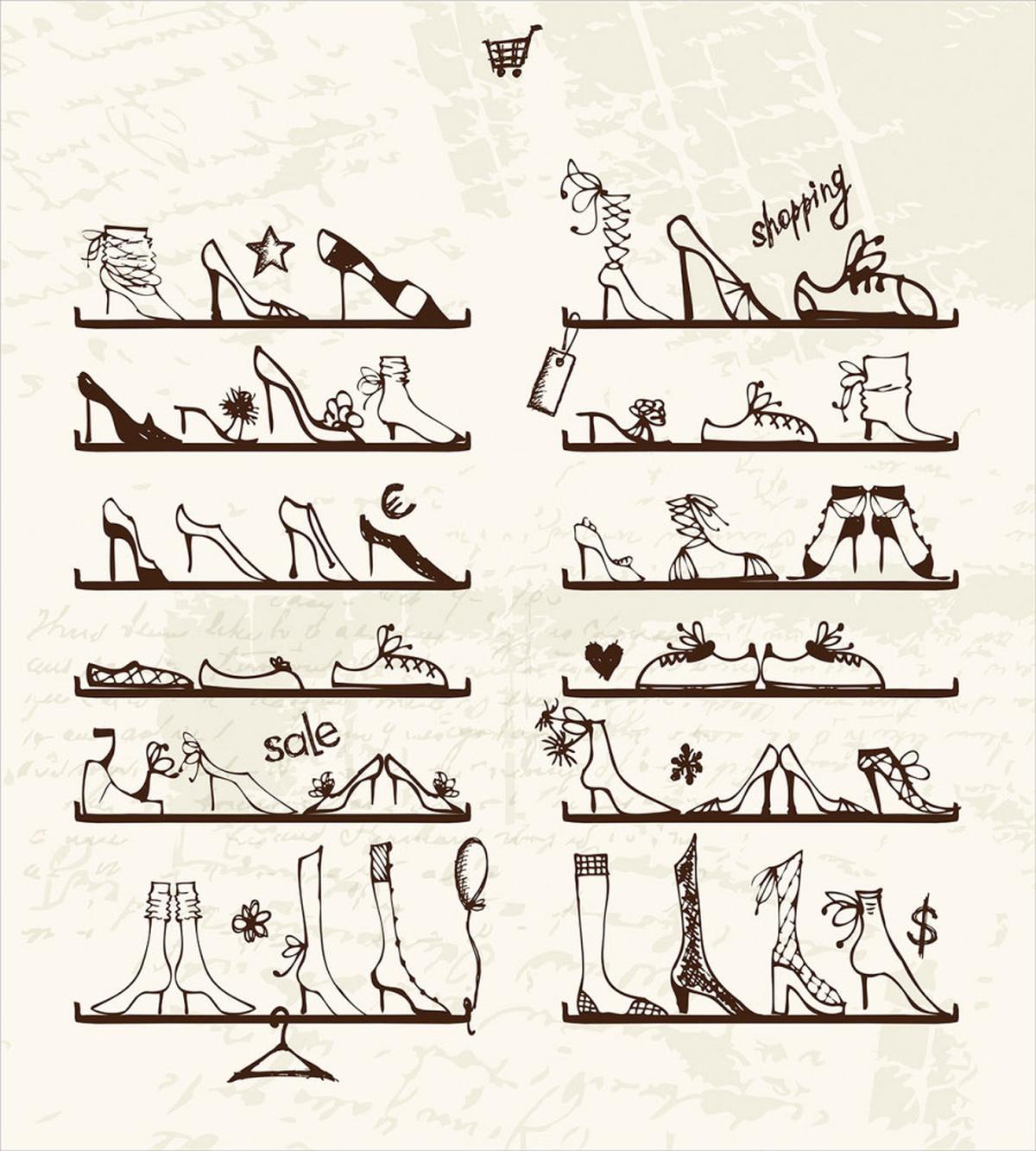 Feminine Shoes Shelves — Pattern