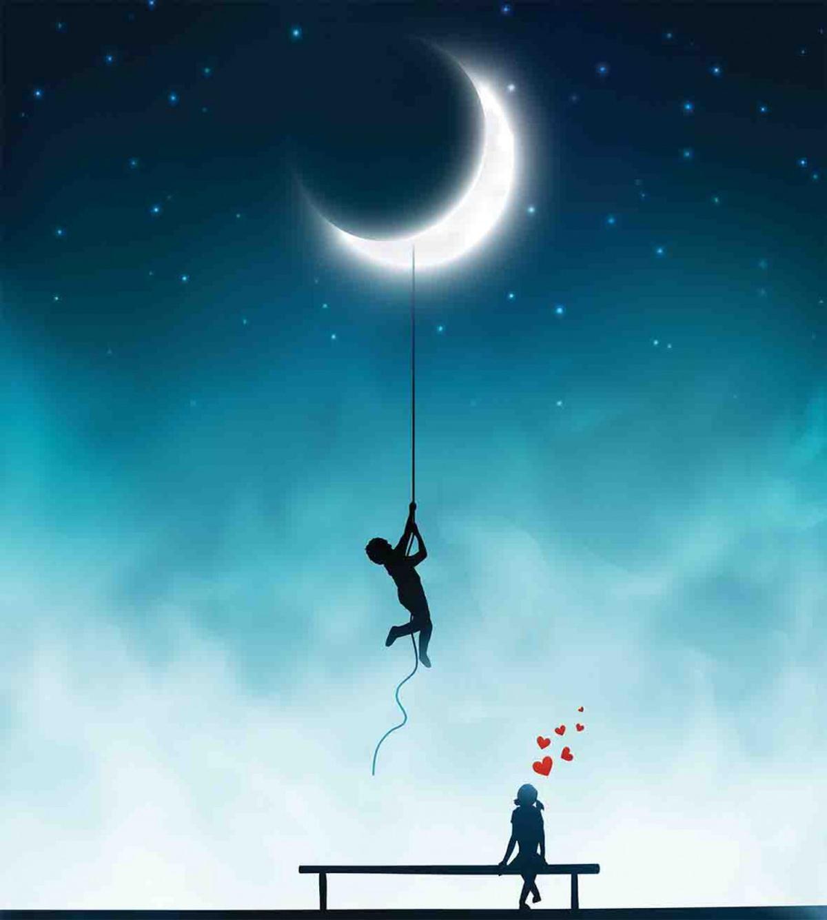 Boy Climbing to the Moon — Pattern