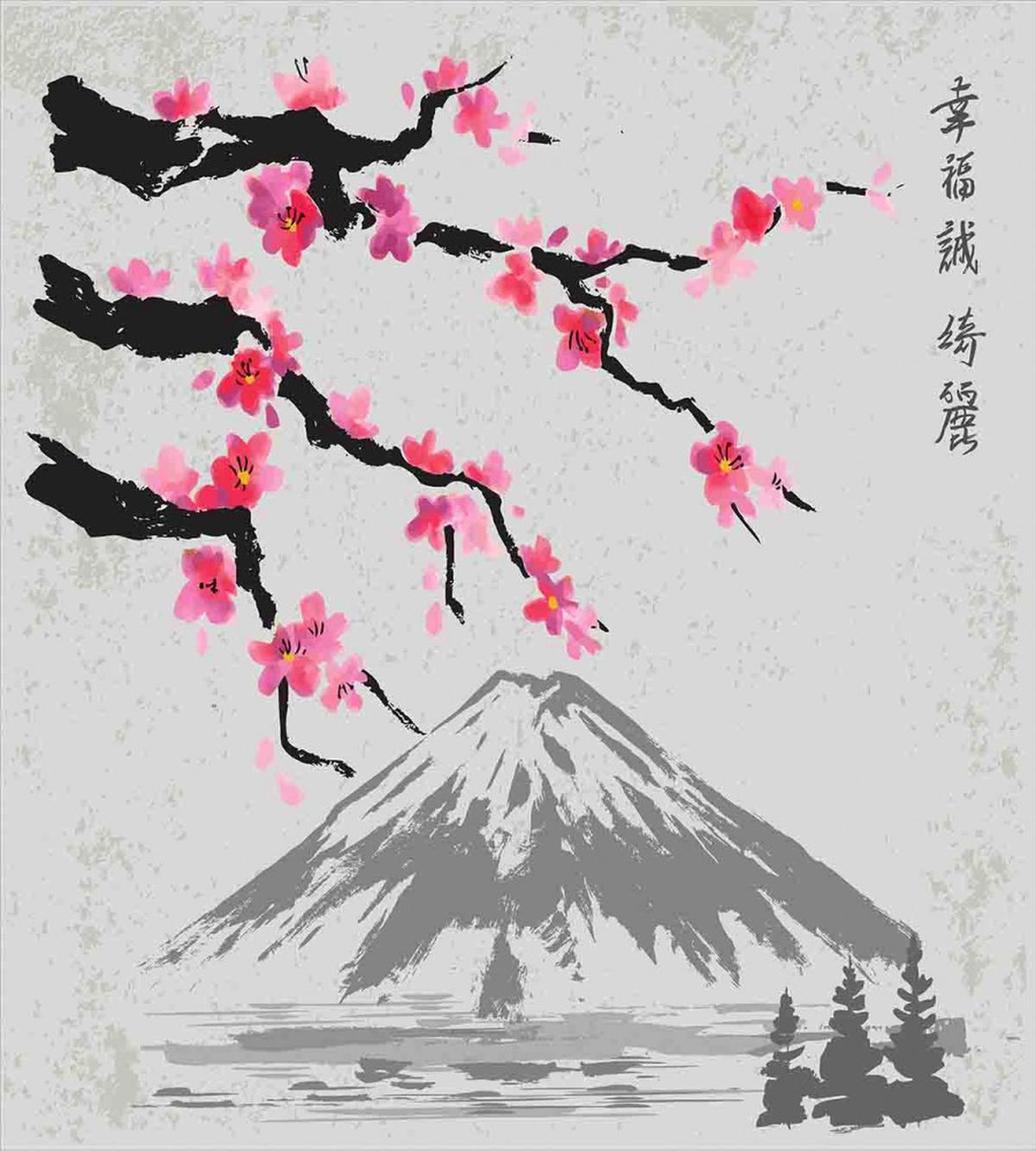 Fujiyama Cherry Blossoms — Pattern