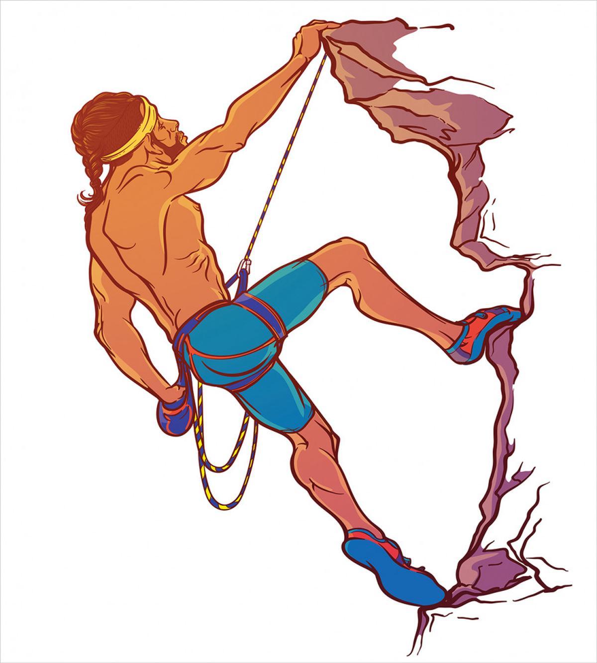 Rock Climber Cliff Sports — Pattern