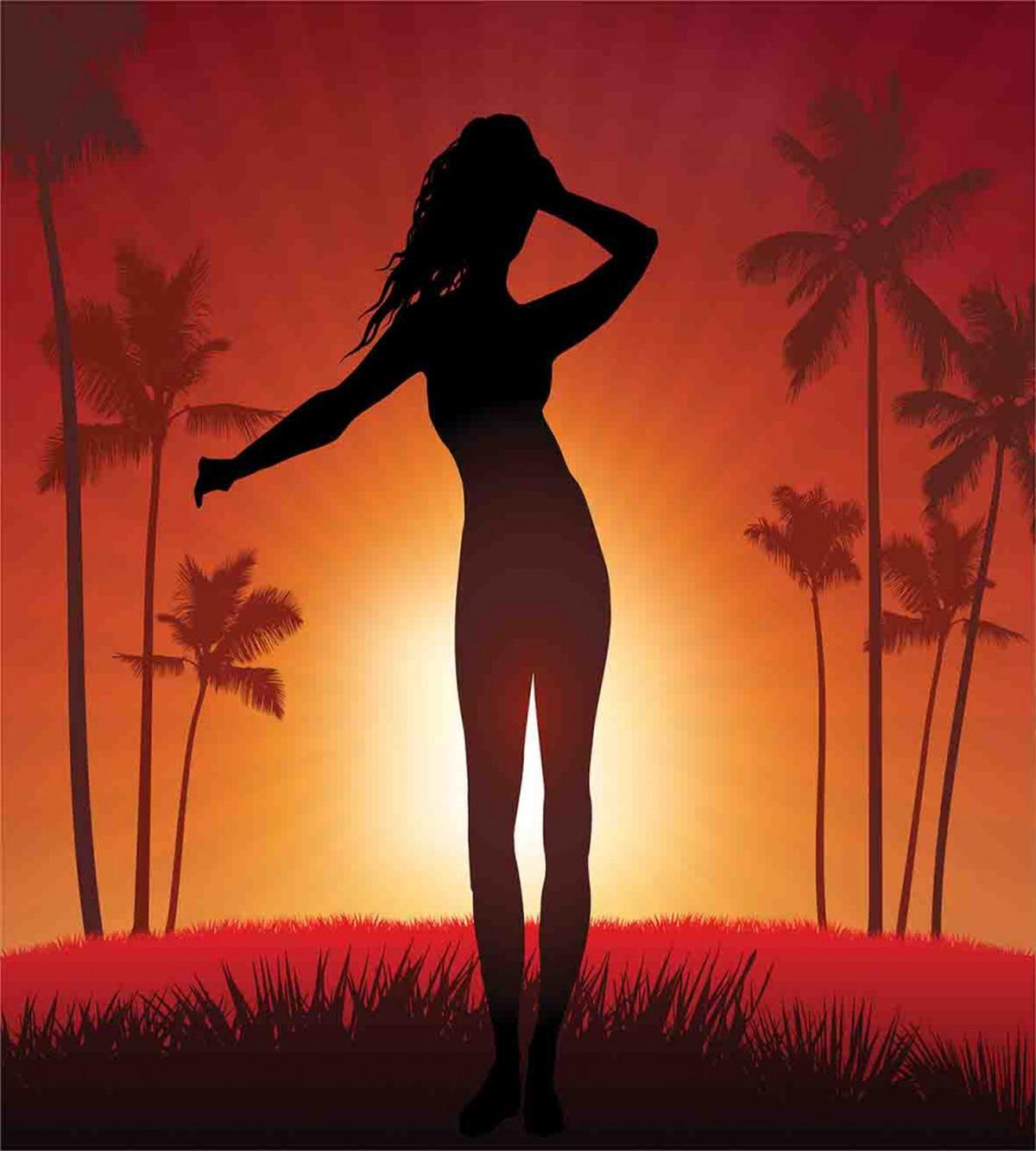 Woman with Exotic Trees — Pattern