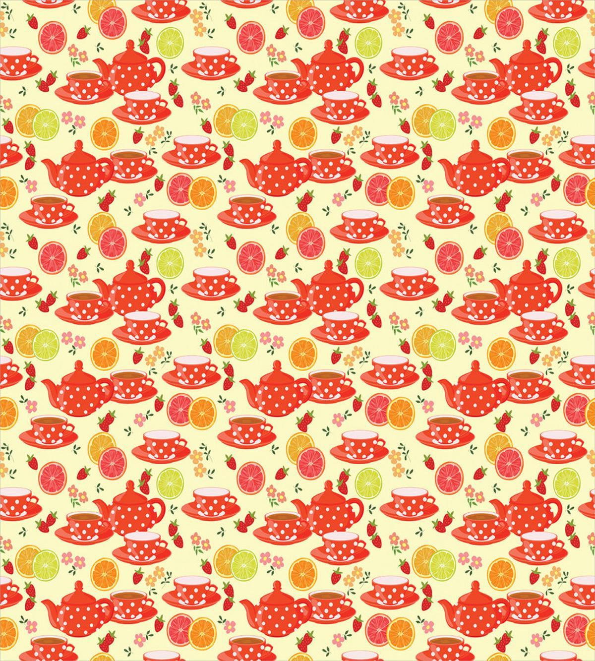 Cup with Dots and Fruits — Pattern