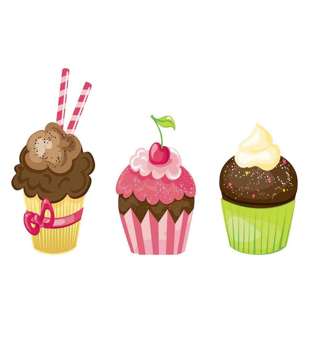 Puffy Party Cupcakes — Pattern