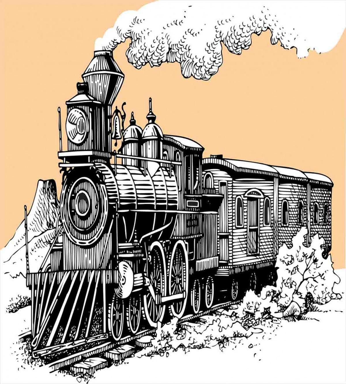 Old Wooden Train — Pattern