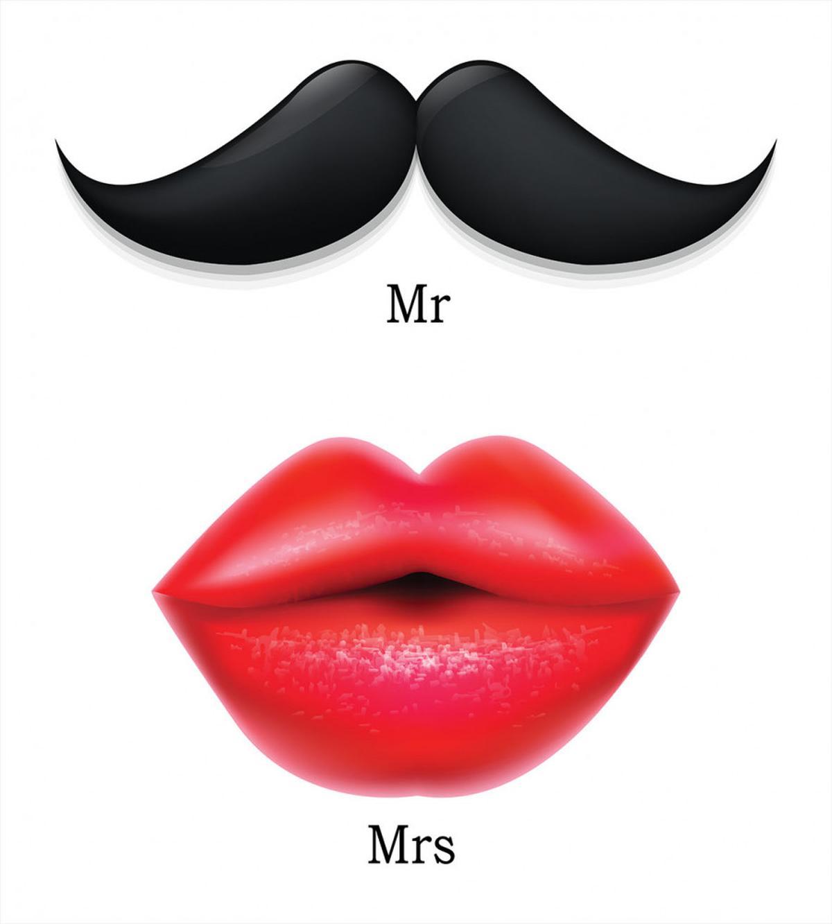 Mustache with Lips Motifs — Pattern