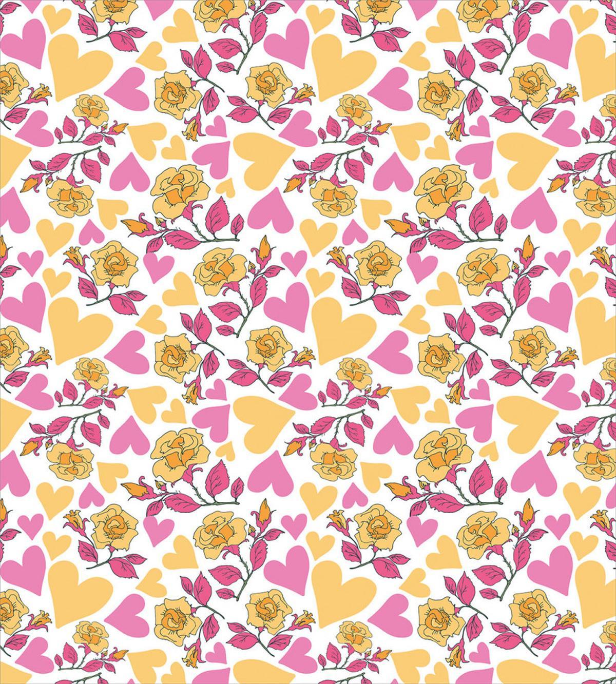 Hearts and Blooming Roses — Pattern